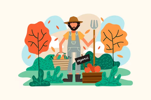 Organic Farming Illustration